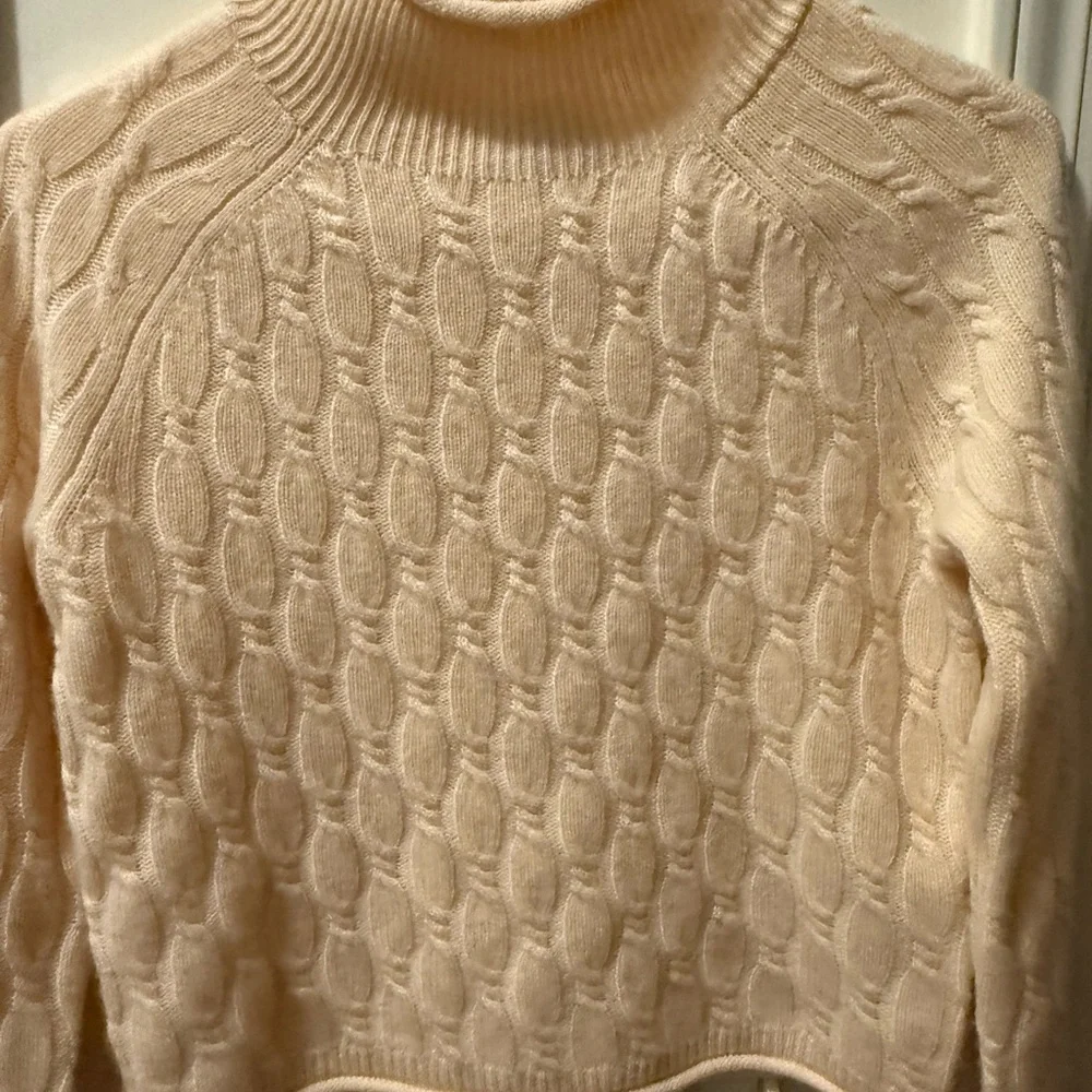 J. Crew Cashmere Rollneck Cable Knit Sweater
